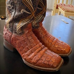 Cavenders Square Toe Western Cowboy Boots Sz 8.5